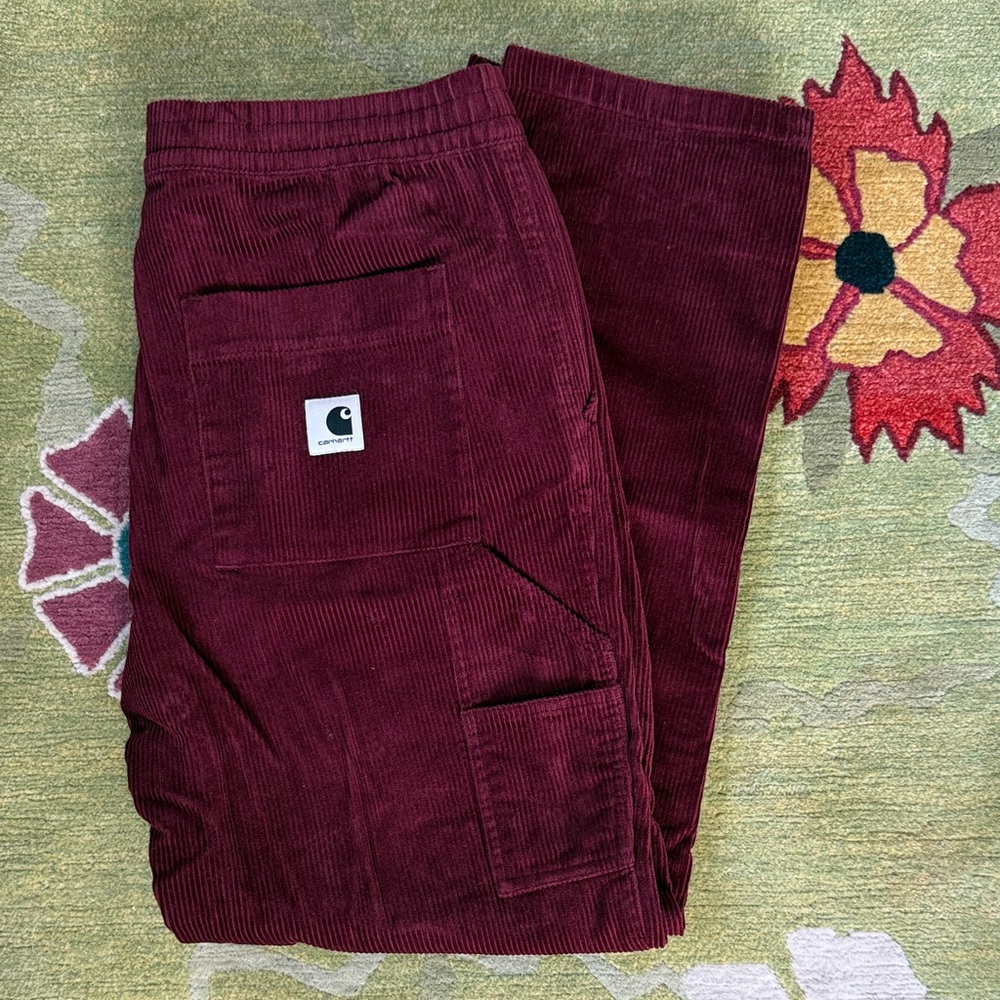 Carhartt WIP Dark Red Corduroy Trousers